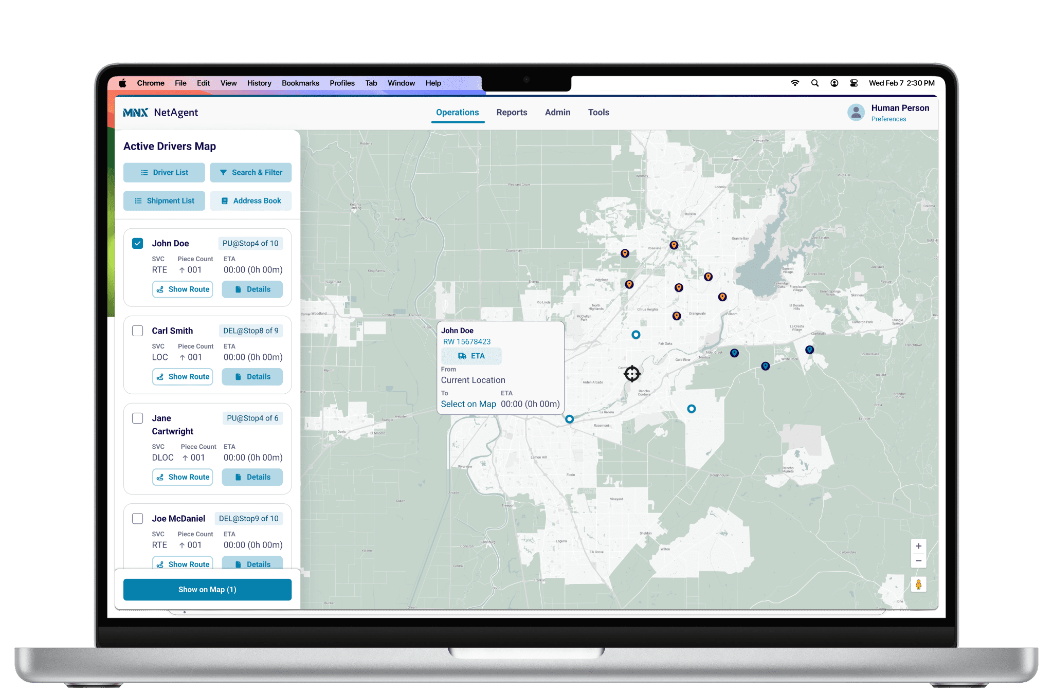 map on a laptop